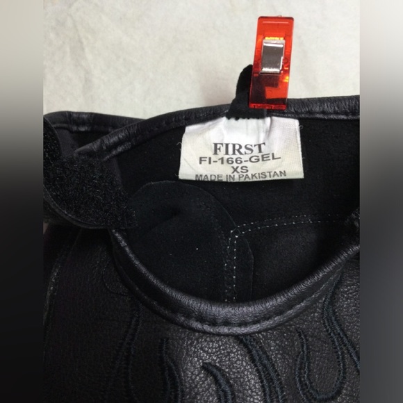 Flame embroideredLeather shortys.  XS - Picture 6 of 6